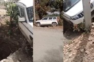 MP Health Department car lost control became stuck on edge of well