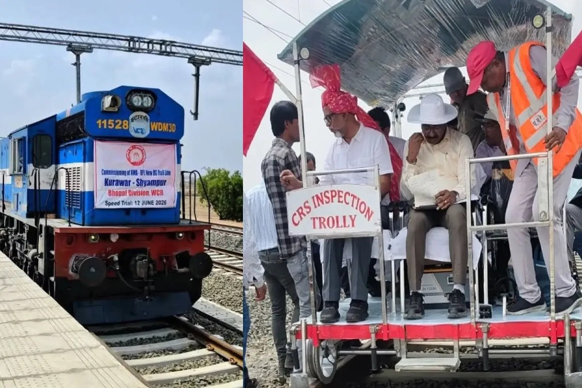 Bhopal-Ramganj Mandi Rail Line Project Shyampur-Kurawar section speed trial