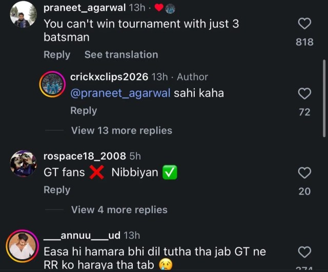 Gujarat Titans fans crying in stadium