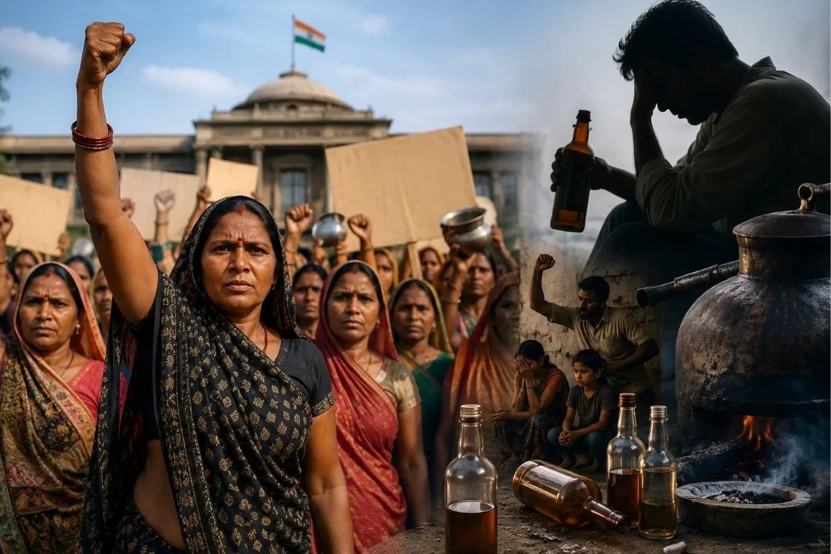Bangra village women protest