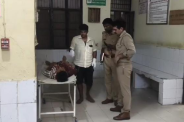 घायल अवस्था में अस्पताल लेकर पहुंची पुलिस फोटो सोर्स पत्रिका