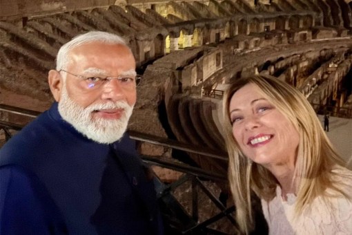 Indian Prime Minister Narendra Modi and Italian PM Giorgia Meloni