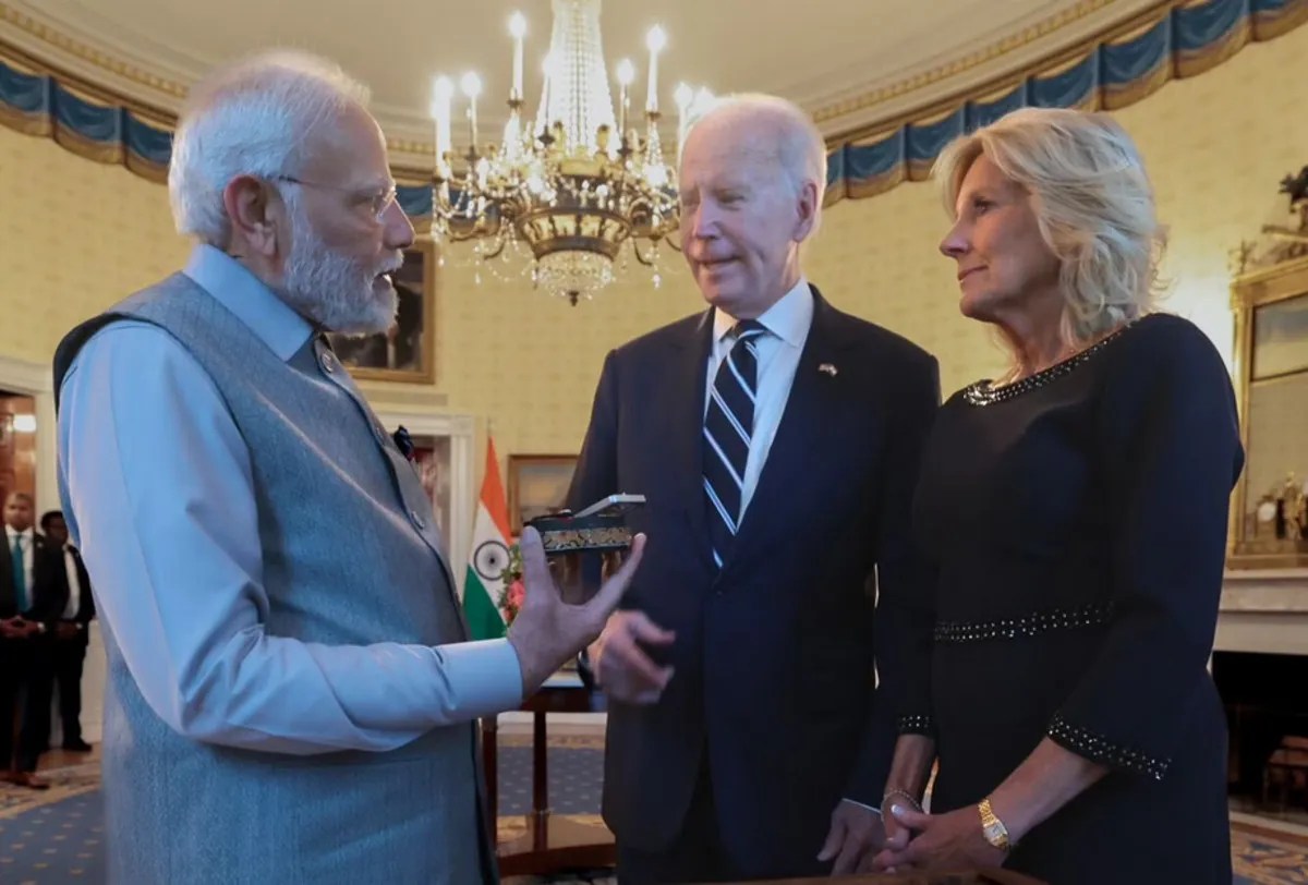 PM Narendra Modi with Joe and Jill Biden