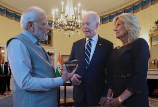 PM Narendra Modi with Joe and Jill Biden