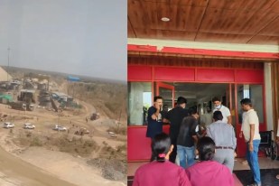 Lift collapse from 100 feet height injuring 6 workers