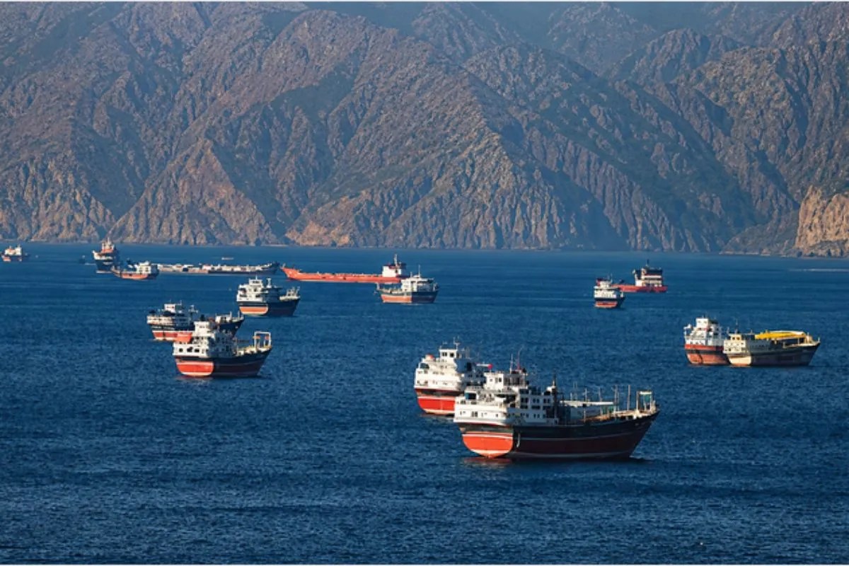 Stranded ships in Strait of Hormuz