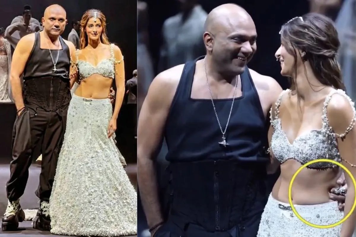 Fashion designer Gaurav Gupta touches Ananya Panday waist video viral netizens shocked and angry