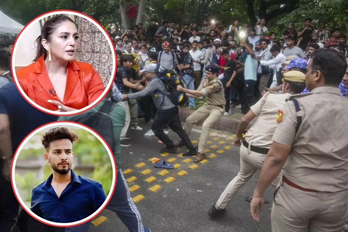 Jantar Mantar CJP protest march lathi charge Huma Qureshi Elvish Yadav question to government and gave advice