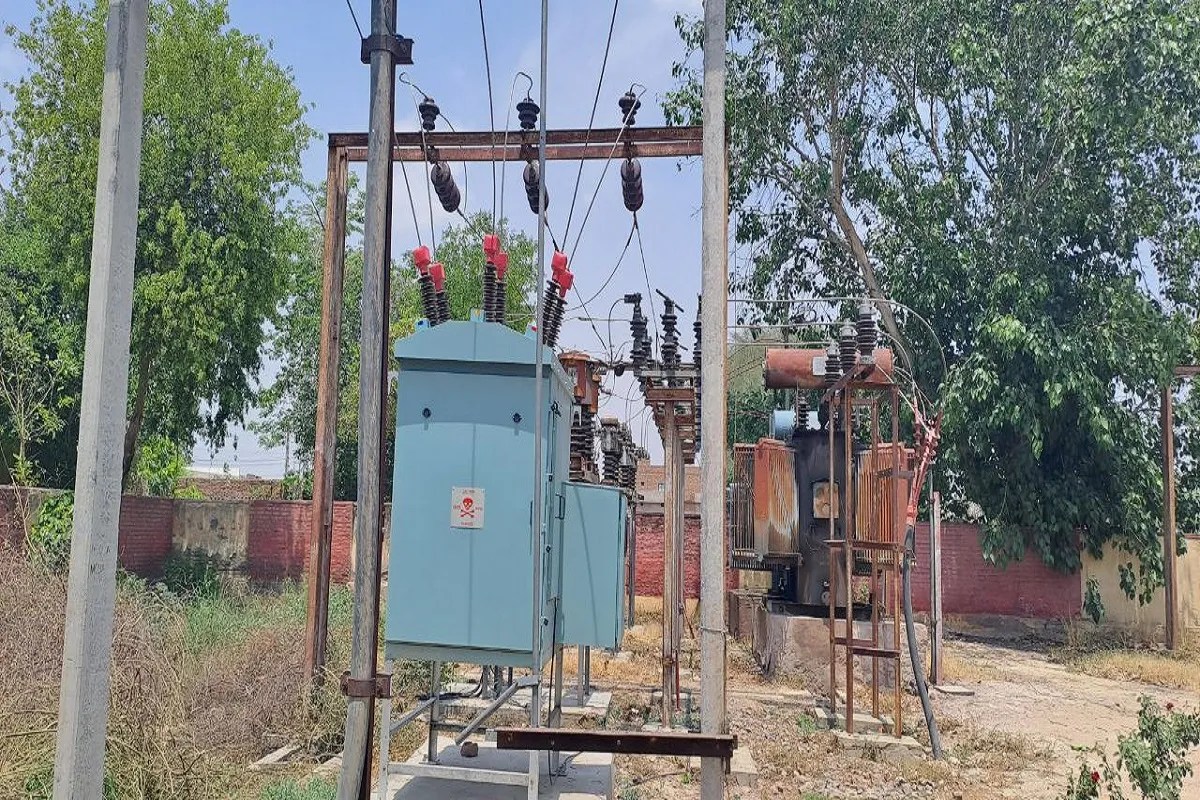 Sri Ganganagar: A view of the 33 kV electrical substation located at the city's Meteorological Department