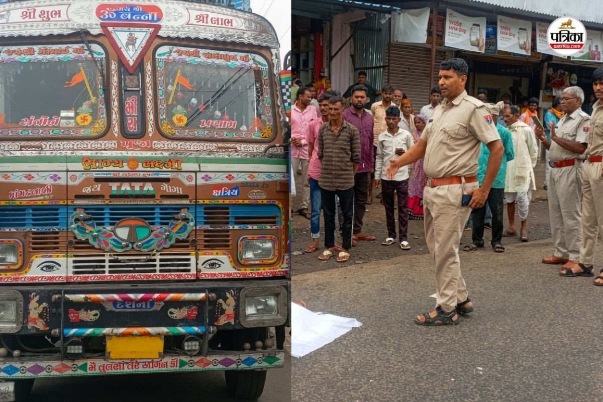 Banswara Road Accident Bike rider crushed truck wheel Son horrific death father distraught