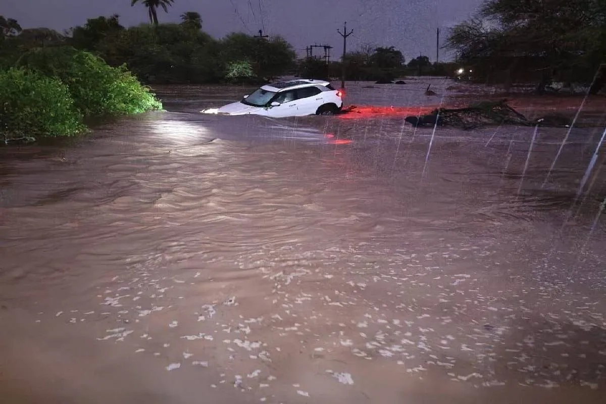 Car swept away