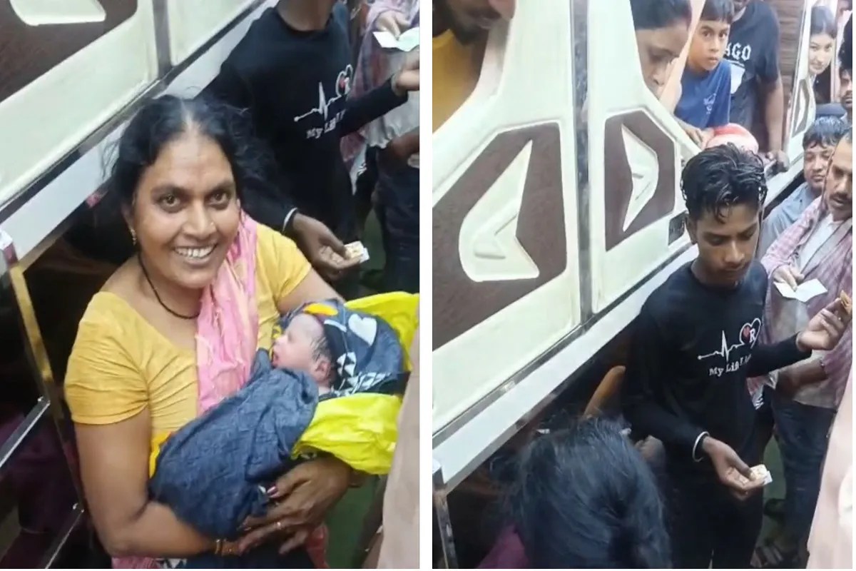 Child birth in bus video