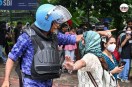 RAF pellet gun firing Delhi protest