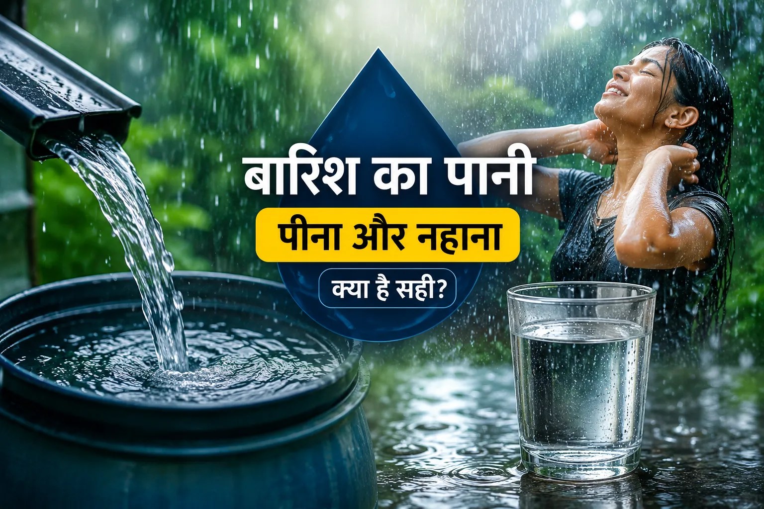 Drinking Rainwater. bath in barish, Rainwater myth and facts,