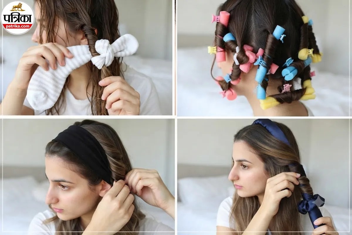 Socks Hair Curling Method, Bina Heat Baal Curl Karne Ke Tarike