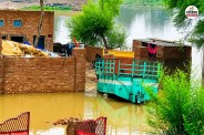 Rajasthan Hanumangarh Heavy rain Makkasar gaon flood 30 house submerged families displaced
