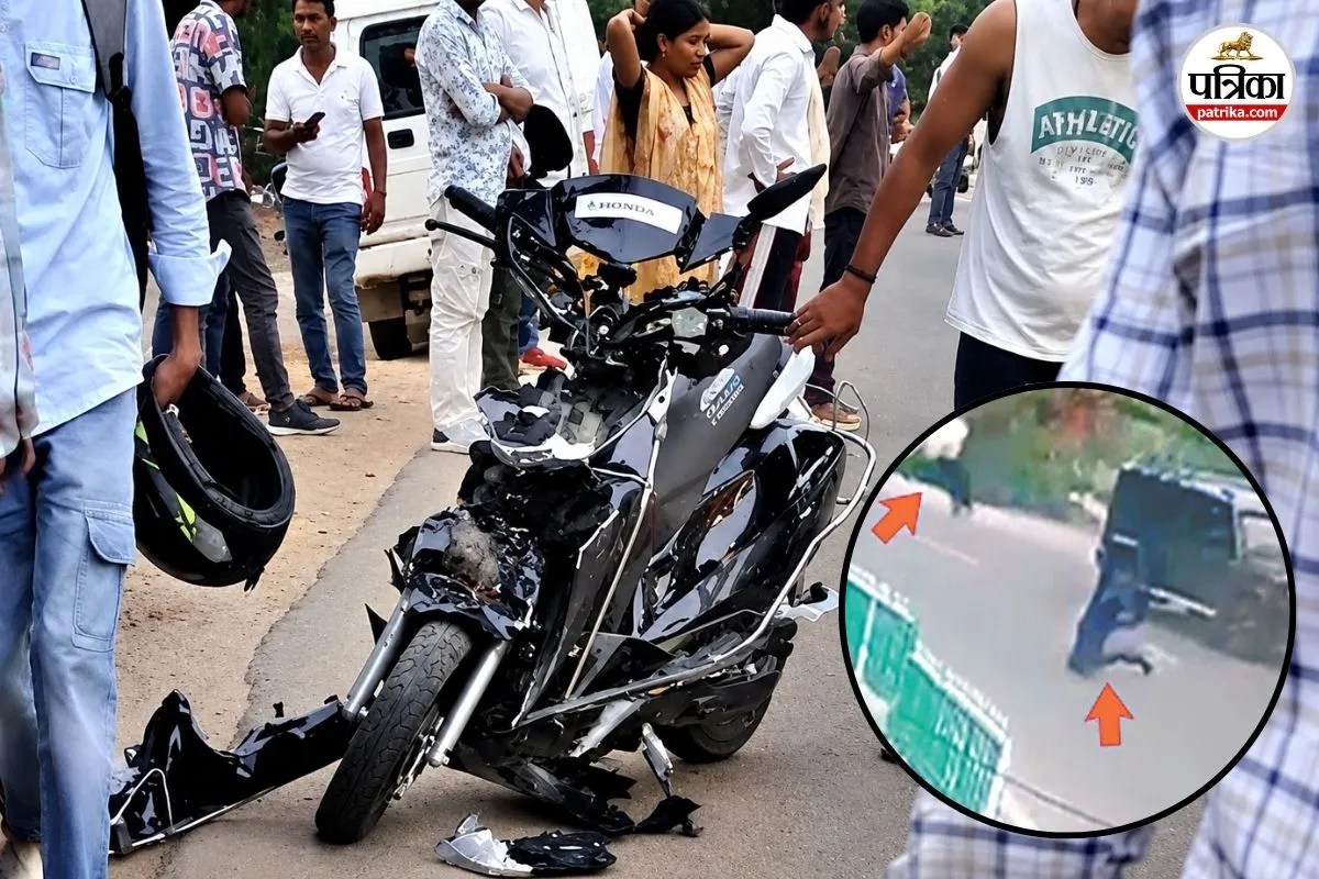 Severe motorcycle accident on road