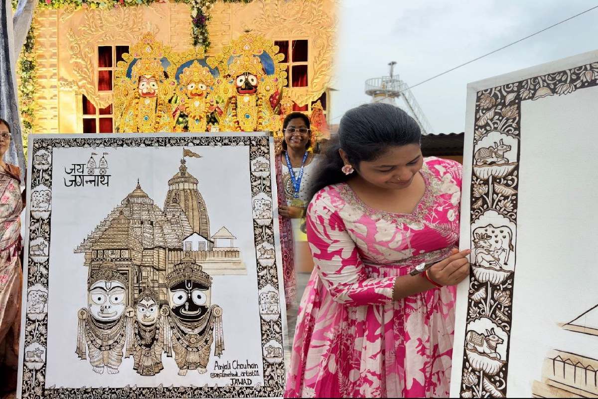 Lord Jagannath Painting: भगवान जगन्नाथ की 5×5 फीट की पेंटिंग (Photo Source - Patrika)