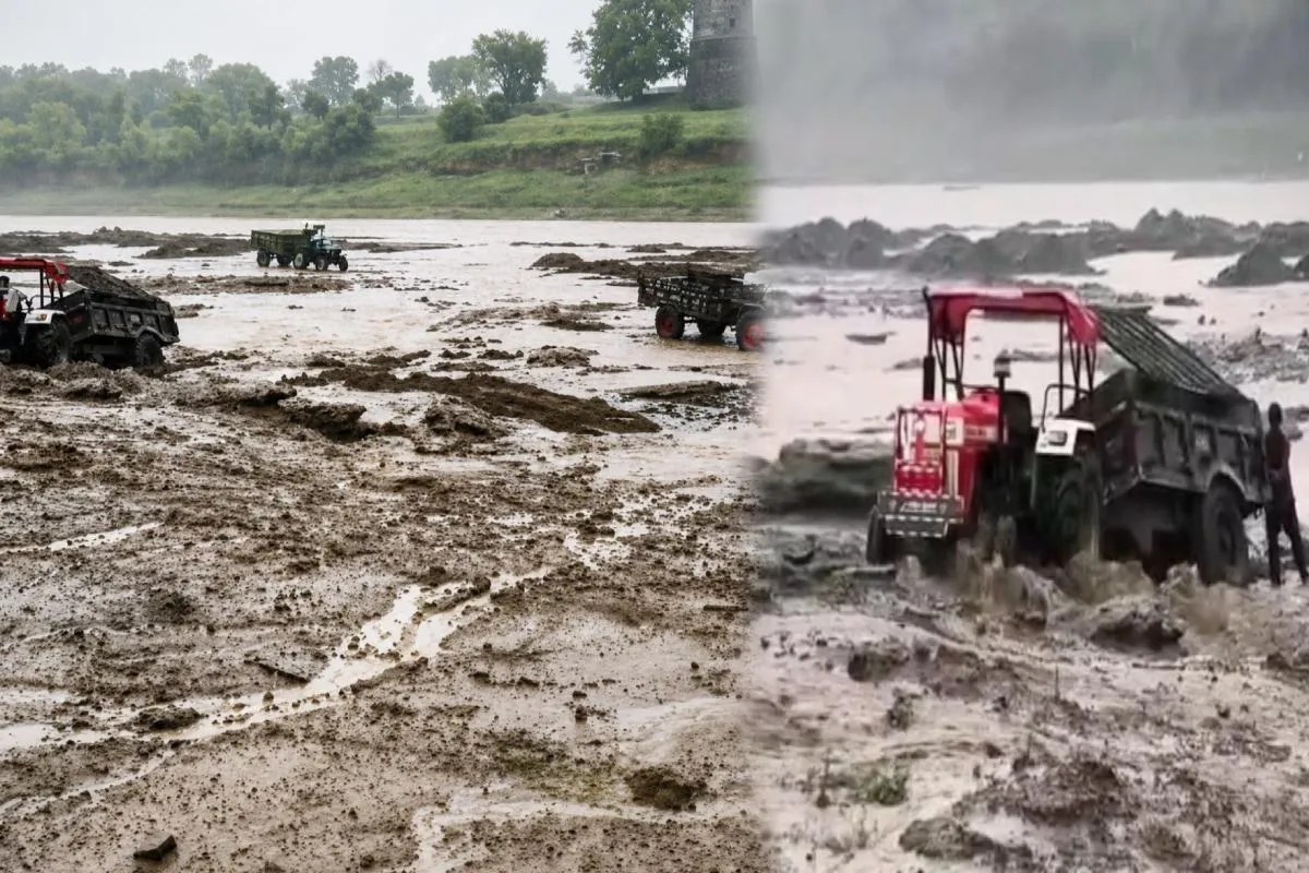 Illegal sand mining: प्रकृति ने खुद थामे ट्रैक्टरों के पहिए (Photo Source - Patrika)