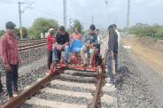 Bhopal-Ramganj Mandi rail line project Beawar-Sonkachch Track inspection inspection done indian railways