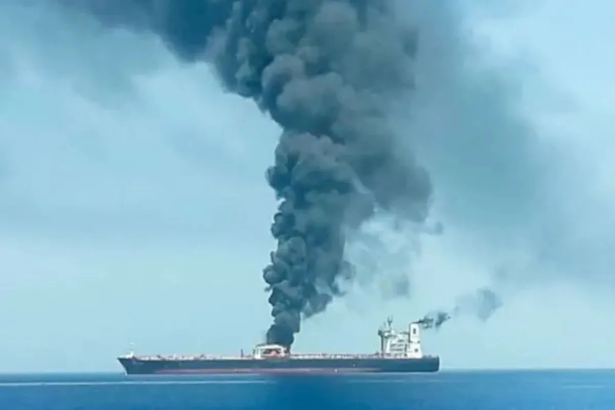 Oil tanker attacked near coast of Oman.