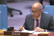 India envoy Parvathaneni Harish addresses UNSC on Kashmir and Pakistan.
