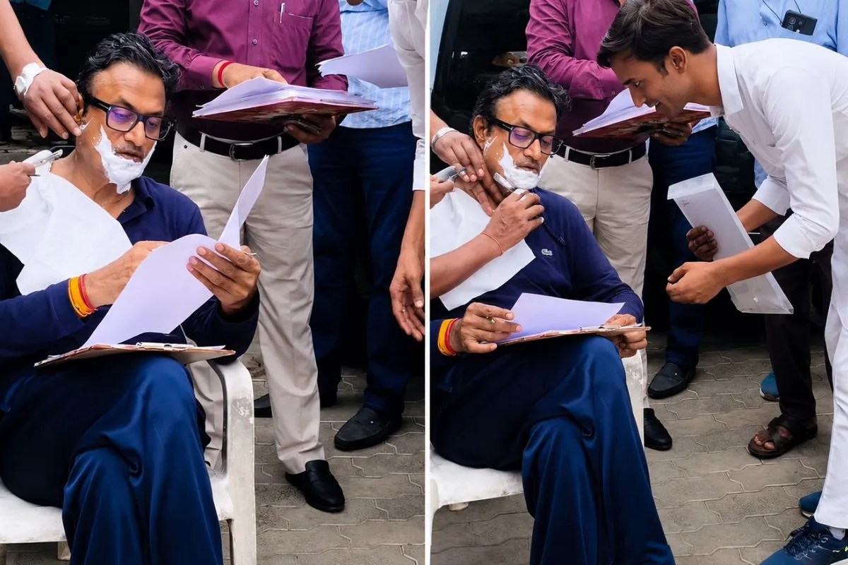 Rajendra Singh Rathore shaving Viral Video