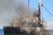 Russian missile strike on the cargo ship in Black Sea.