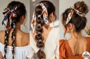 Double Braid Scarf Hairstyle, Scarf Bubble Braid Hairstyle
