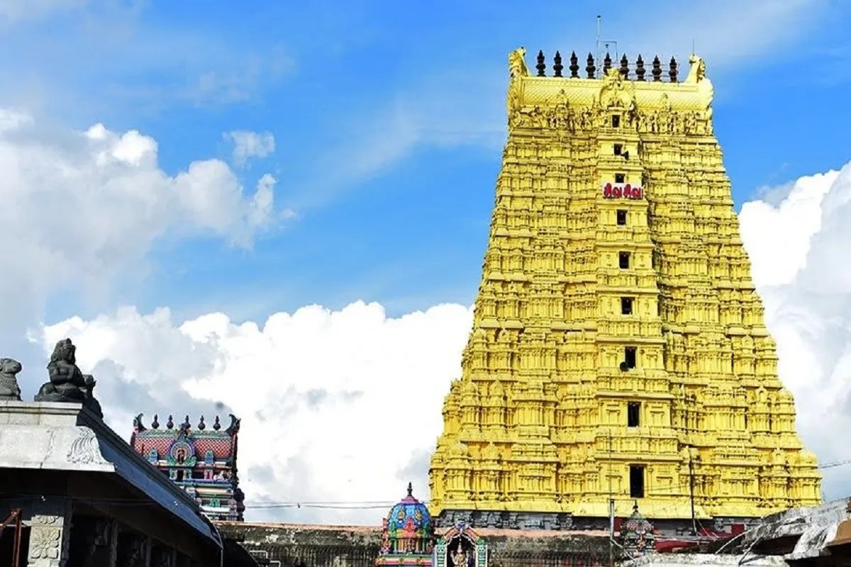 Sri Ganganagar: A view of a religious site visited during a pilgrimage tour of South India.