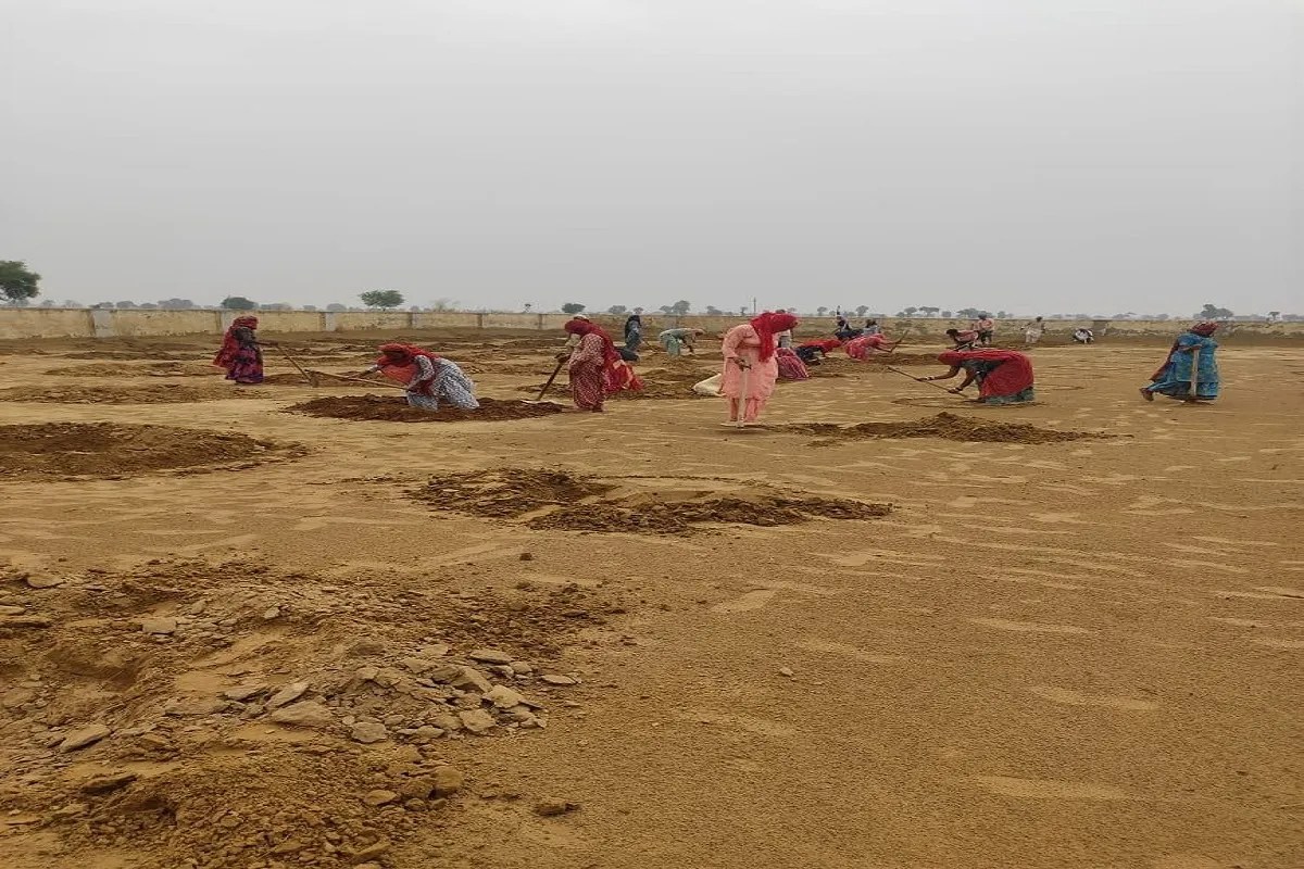 Sri Ganganagar: Workers at a village site under the 'Viksit Bharat GRG Ramji' scheme