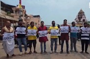 protest against iskcon on puri rath yatra