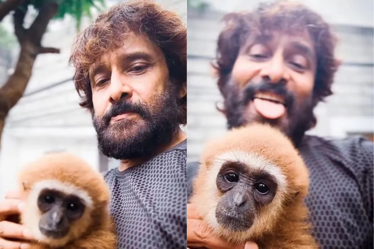 Actor Chiyaan vikram in trouble after lar gibbon video share