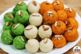 Boondi Ladoo Recipe, Tricolor Coconut Ladoo