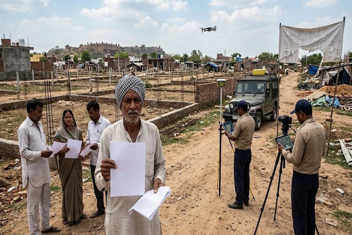 Alt Text: Gwalior Municipal Corporation conducts geo-tagging survey to identify 86,840 new properties and illegal plots in unauthorized colonies.