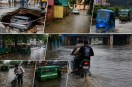ग्वालियर में हुई बारिश के दौरान सड़कों पर भरा पानी