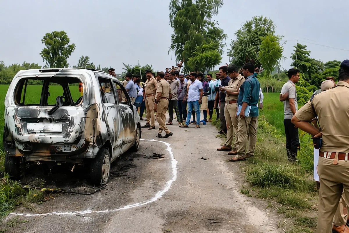 barabanki car fire accident mr death