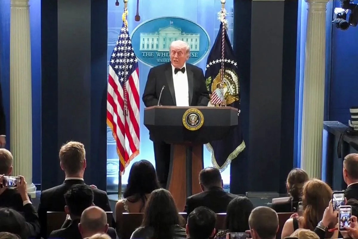 Donald Trump speaking on Iran.