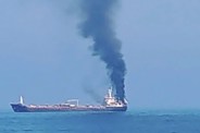 Houthi missile attack on cargo ship.