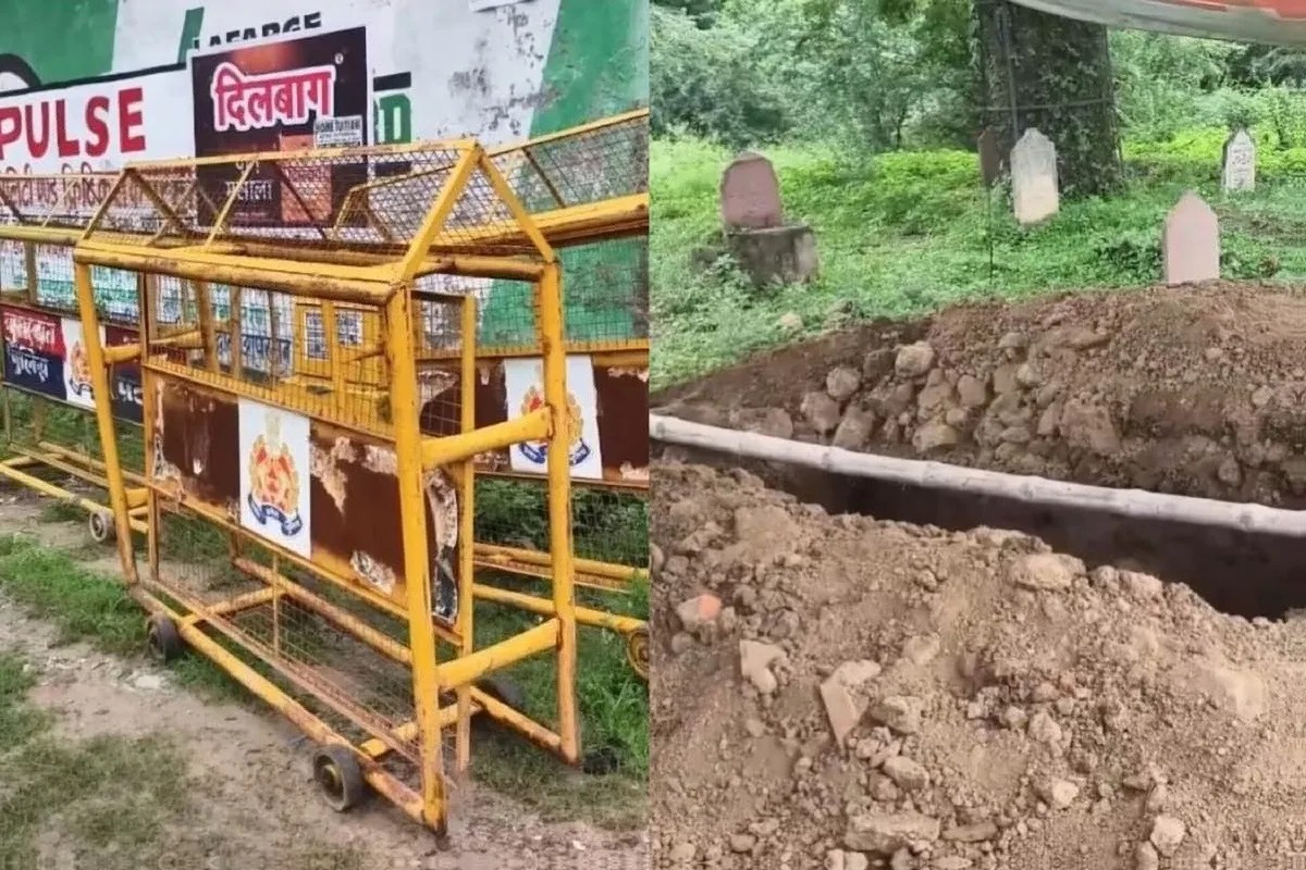 अंतिम संस्कार के लिए कब्र तैयार, फोटो सोर्स- X वीडियो ग्रैब