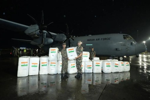 India's 4th relief flight arrives in Nepal with rescue equipment.