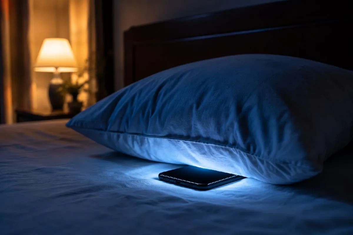 Mobile under pillow