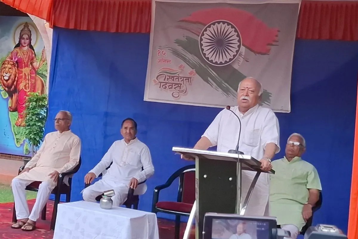 rss chief mohan bhagwat flag hoisting in nagpur