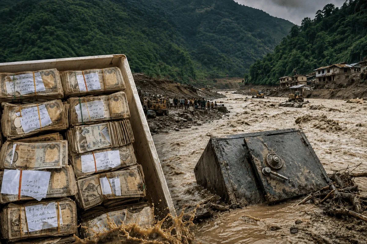 Nepal Flood, Nepal Flood News, Nepal Bank Locker, Bank Locker Swept Away, Nepal Flood Looting, Nepal Bank Safe, Bank Safe Looted, Nepal Flood Crime, Dhading Flood,