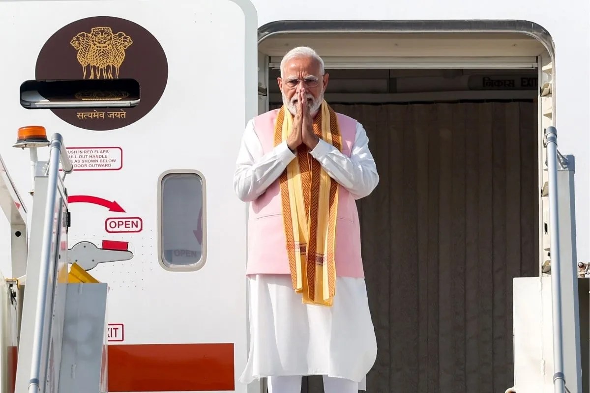 PM Modi Emplanes for Uzbekistan and the Kyrgyz Republic.