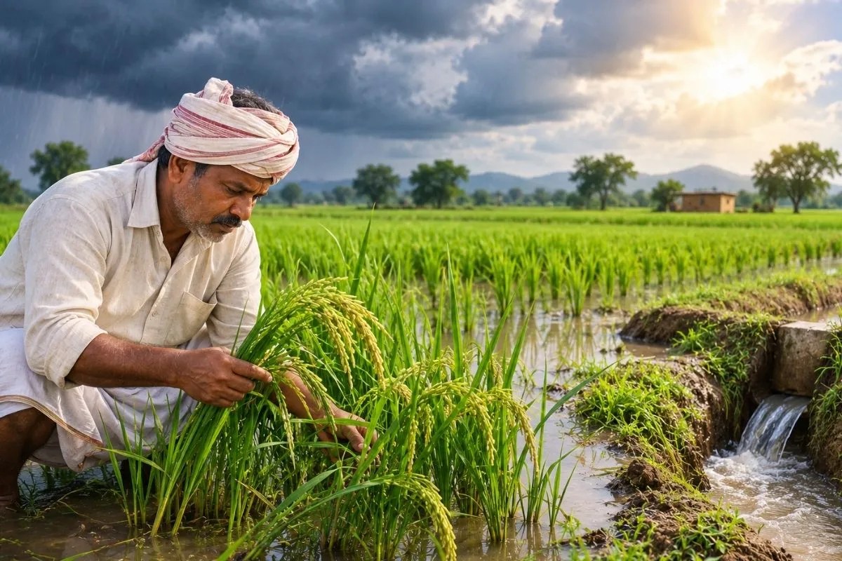 Paddy Crop Rain Care Waterlogging