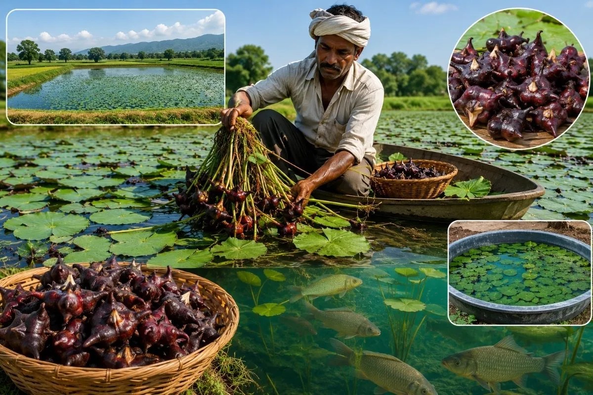 singhara cultivation in pond guide