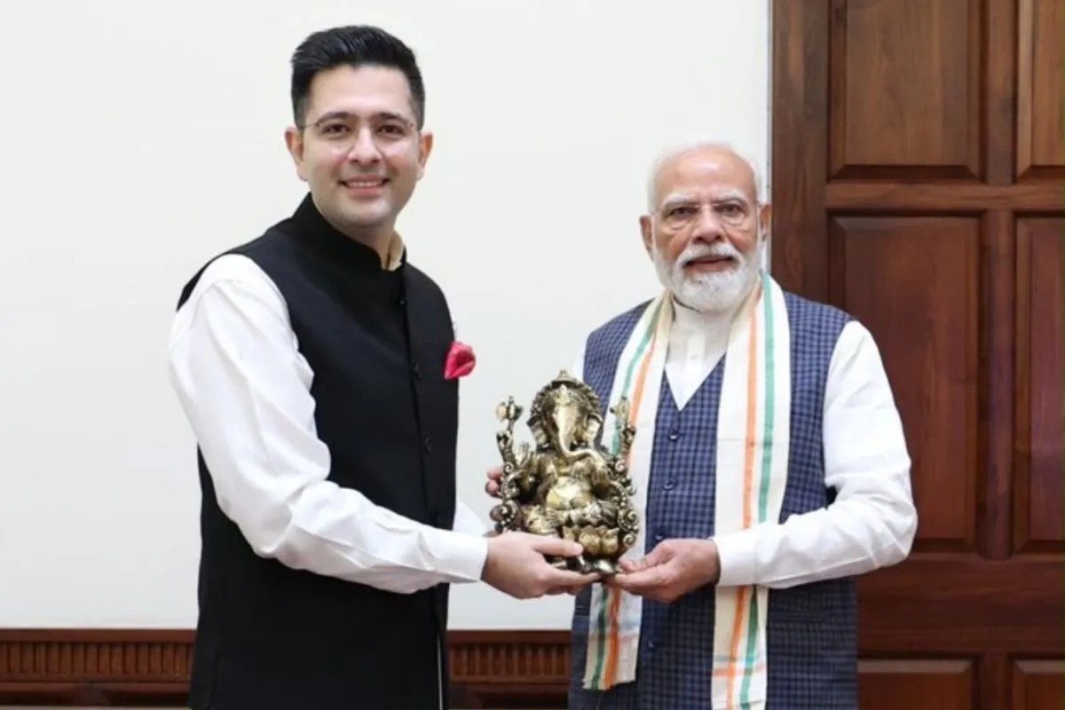 Raghav Chadha meet pm modi