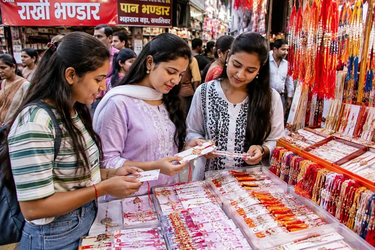 भाई-बहन का पर्व रक्षाबंधन 28 अगस्त को मनाया जाएगा। सराफा बाजार में सोने-चांदी की खास राखियां बिकने के लिए आ चुकी हैं। हालांकि इस साल सोना और चांदी के महंगे दामों ने सोना-चांदी की राखियों में थोड़ा बदलाव ला दिया है। इस बार बाजार में हल्के और कम वजन की आकर्षक राखियां बिक रहीं हैं।