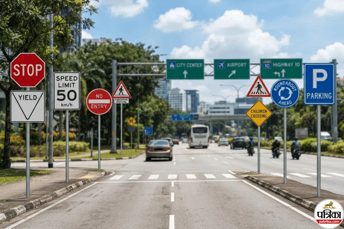 Traffic Signs In India, Road Lines Meaning In Hindi